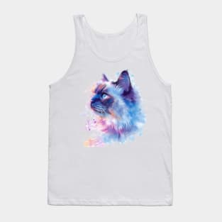 Ragdoll Cat Water Color Pop Art Design for Cat Lover Tank Top